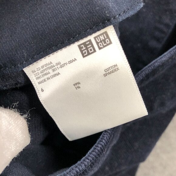 Uniqlo Corduroy Mini Skirt Size 6 Black Front Button A-Line - Picture 8 of 8